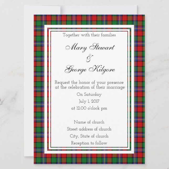 Invitación a la boda escocesa de Kilgore (Anverso)