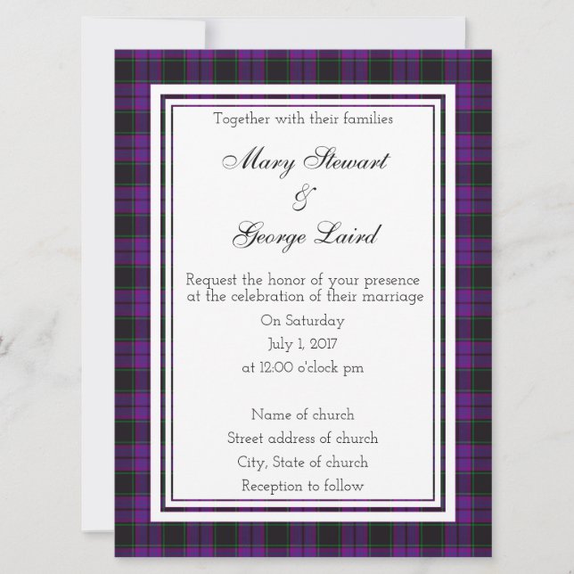 Invitación a la boda escocesa de Laird (Anverso)
