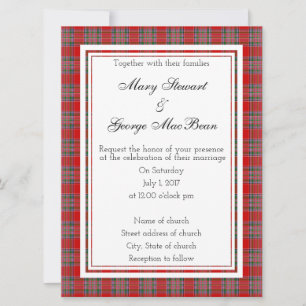 Invitación a la boda escocesa de MacBean
