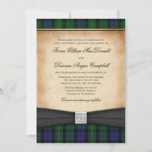 Invitación a la boda escocesa MacBride Tartan