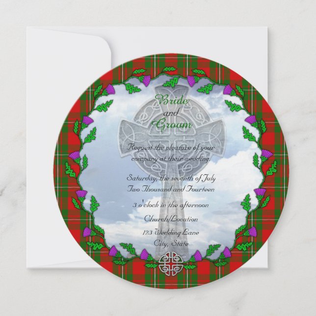 Invitación a la boda escocesa MacGregor (Anverso)