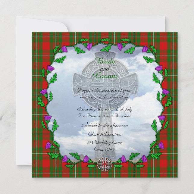 Invitación a la boda escocesa MacGregor (Anverso)
