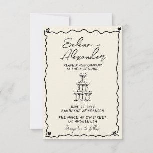 Invitación a la boda escrita a mano con estilo Ret