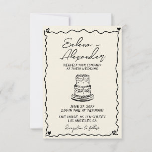 Invitación a la boda escrita a mano con estilo Ret