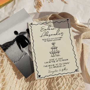 Invitación a la boda escrita a mano con estilo Ret