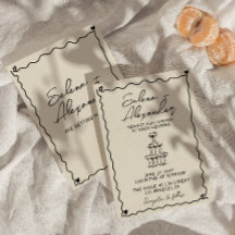 Invitación a la boda escrita a mano con estilo Ret