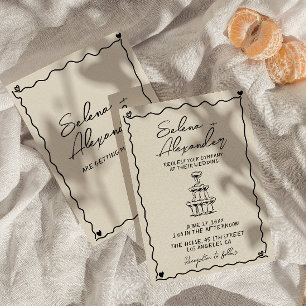 Invitación a la boda escrita a mano con estilo Ret