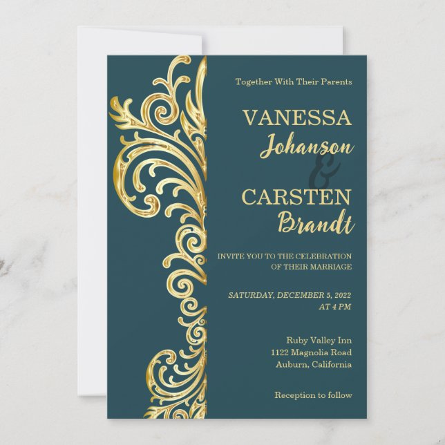 Invitación a la boda Escudo de oro (Anverso)