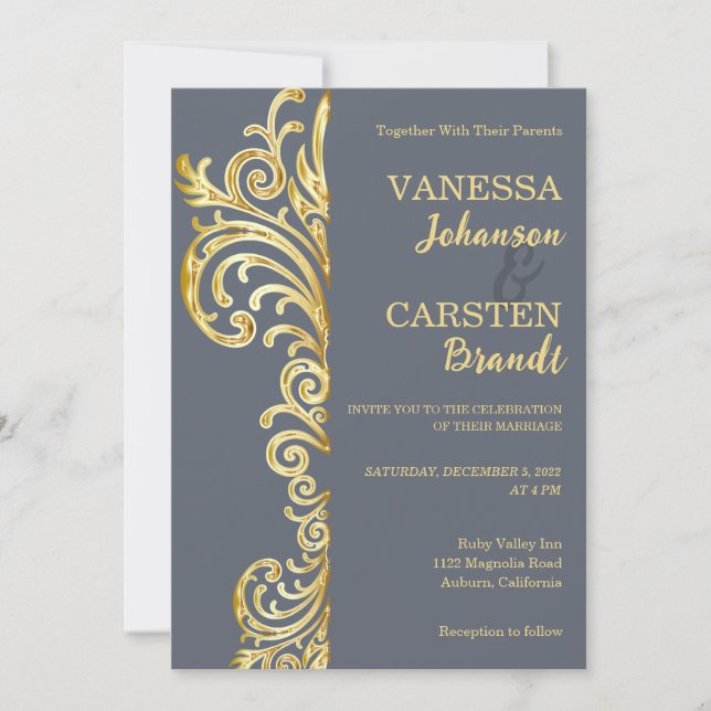 Invitación a la boda Escudo de oro (Anverso)