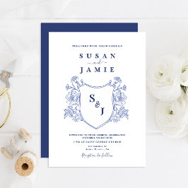 Invitación a la boda Escudo de Victoria Azul