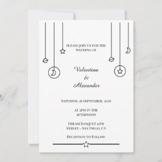 Invitación a la boda espacial minimalista