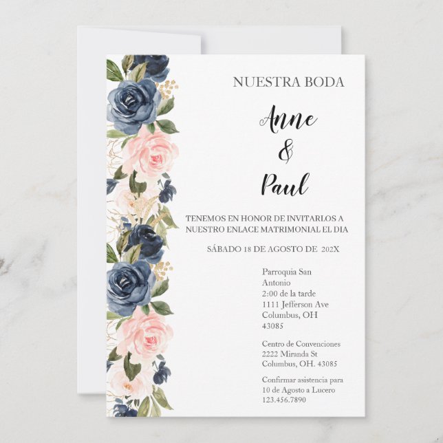 Invitación a la boda española (Anverso)