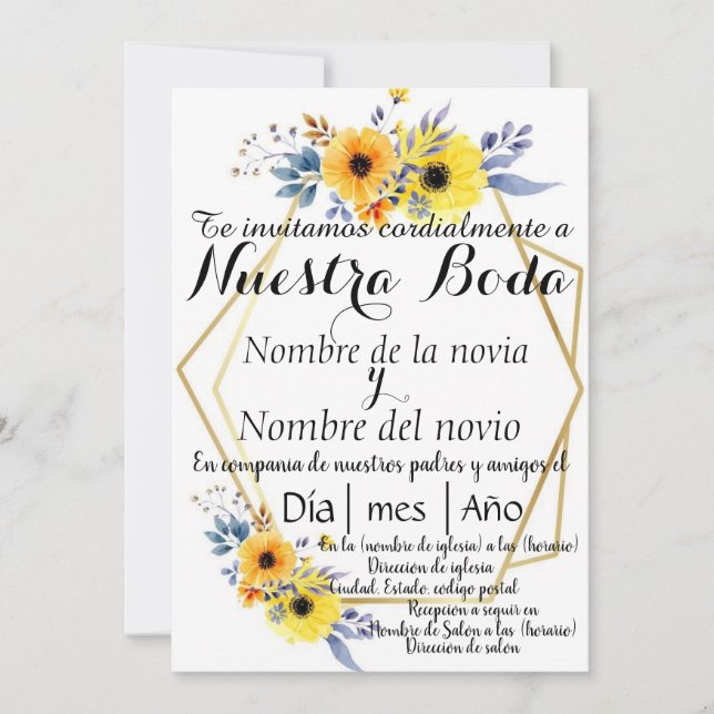 Invitación a la boda española (Anverso)
