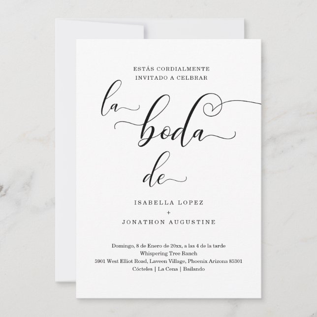 Invitación a la boda española (Anverso)