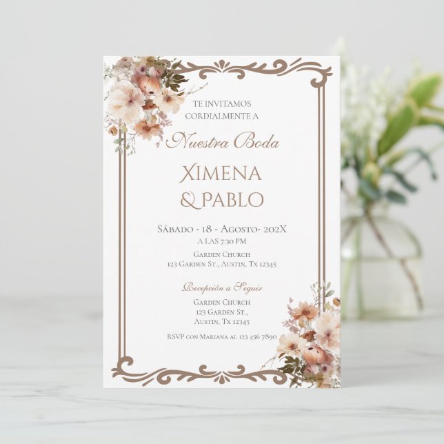 Invitación a la Boda Española (Anverso de pie)
