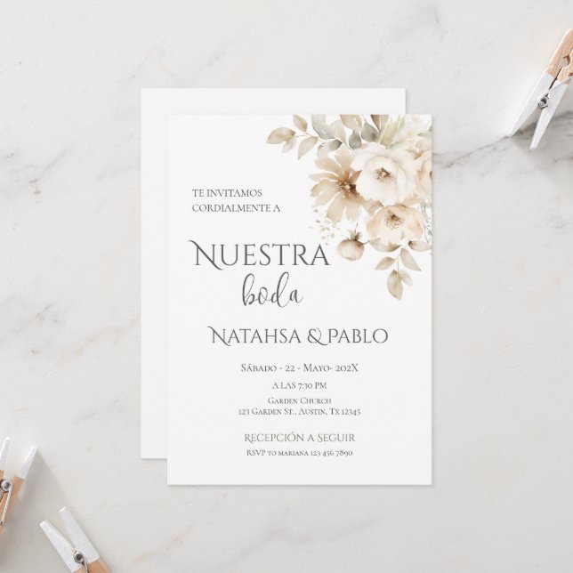 Invitación a la Boda Española (Anverso/Reverso In Situ)
