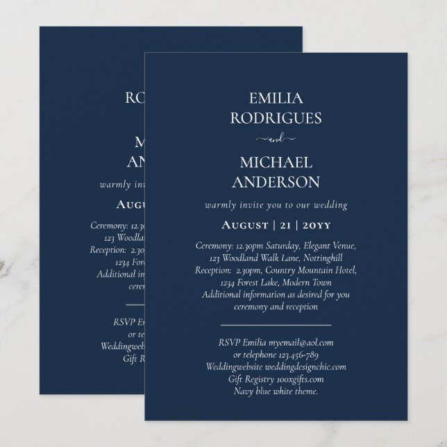 Invitación a la boda española BILINGUAL Nuestra Bo (Anverso / Reverso)