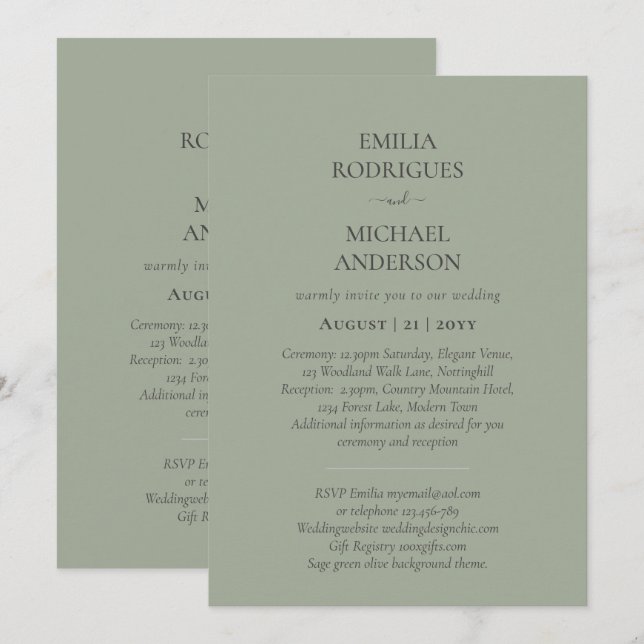 Invitación a la boda española BILINGUAL Nuestra Bo (Anverso / Reverso)