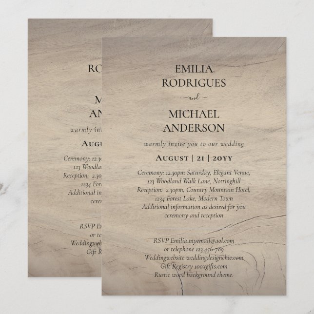 Invitación a la boda española BILINGUAL Nuestra Bo (Anverso / Reverso)