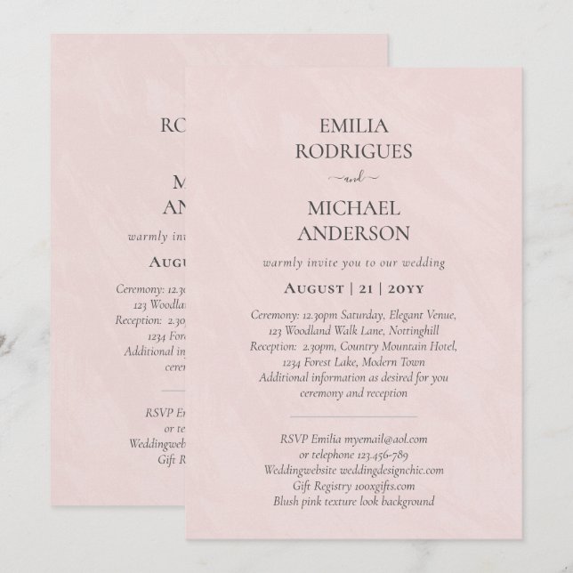 Invitación a la boda española BILINGUAL Nuestra Bo (Anverso / Reverso)
