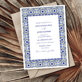 Invitación a la boda española de Blue Mexican Tala