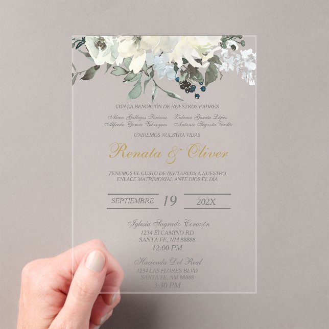 Invitación a la boda española de verde (Insitu (portátil))