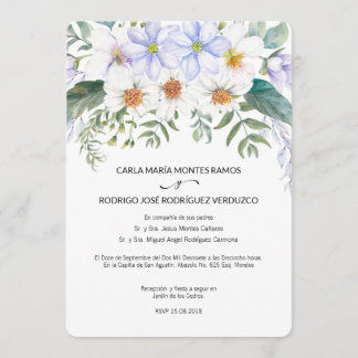 Invitación a la boda española en los bloggers blan