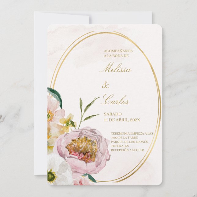Invitación a la boda española por la corona de ova (Anverso)