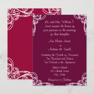 Invitación a la boda Esquinas blancas giran en Ras