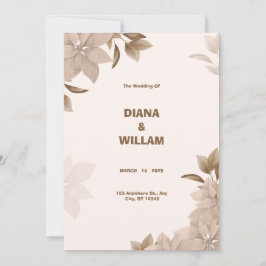Invitación a la Boda Estética Beige Brown Elegant