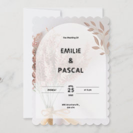 Invitación a la boda estética crema