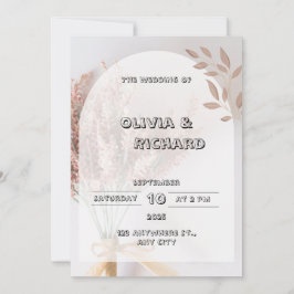 Invitación a la boda estética crema