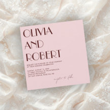 Invitación a la boda estética marrón y rosa pálido