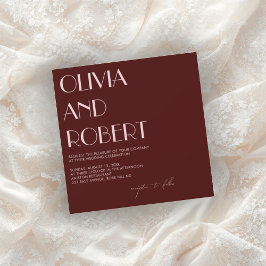 Invitación a la boda estética marrón y rosa pálido