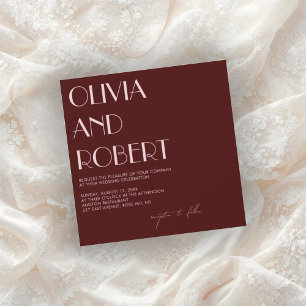 Invitación a la boda estética marrón y rosa pálido