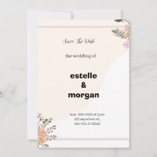 Invitación a la boda estética rosada