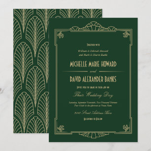 Invitación a la boda estilo Art Déco