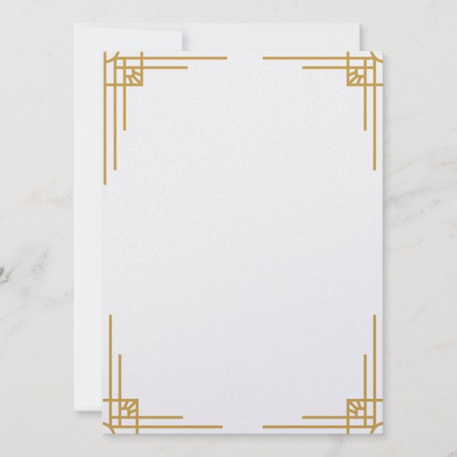 Invitación a la boda estilo Art Deco (Anverso)