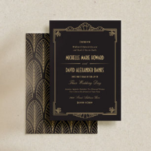 Invitación a la boda estilo Art Deco