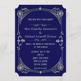 Invitación a la boda estilo Gatsby estilo Art Déco