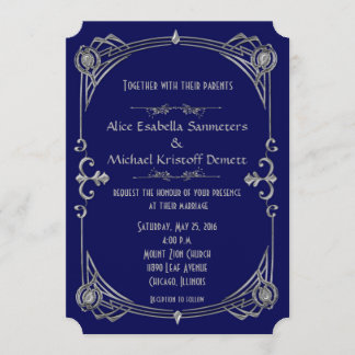 Invitación a la boda estilo Gatsby estilo Art Déco