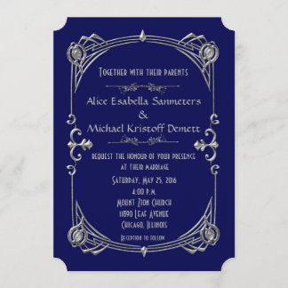Invitación a la boda estilo Gatsby estilo Art Déco