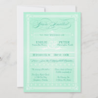 Invitación a la boda estilo Poster verde dulce de 