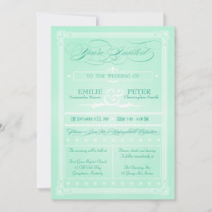 Invitación a la boda estilo Poster verde dulce de 