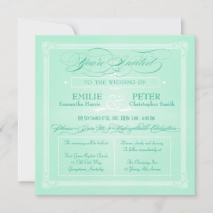 Invitación a la boda estilo Poster verde dulce de 