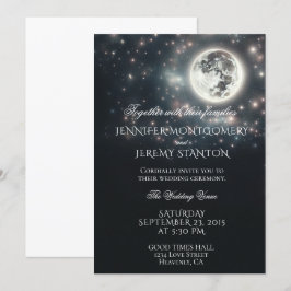 Invitación a la boda estrellada nocturna por la lu