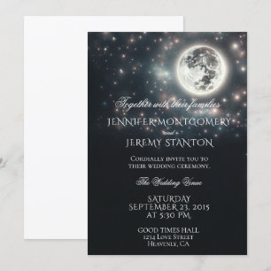 Invitación a la boda estrellada nocturna por la lu