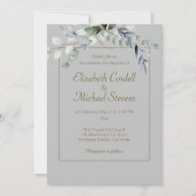 Invitación a la boda Eucalyptus arco 5" X 7"