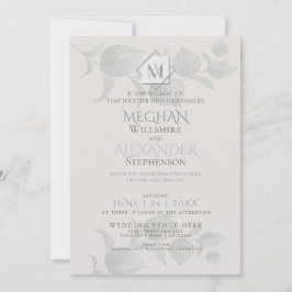 Invitación a la boda | Eucalyptus de sabio platead