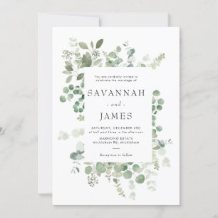 Invitación a la boda Eucalyptus Frame Greenery